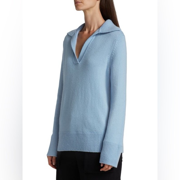 VINCE| Ribbed Trim Polo Sweater - Picture 4 of 6